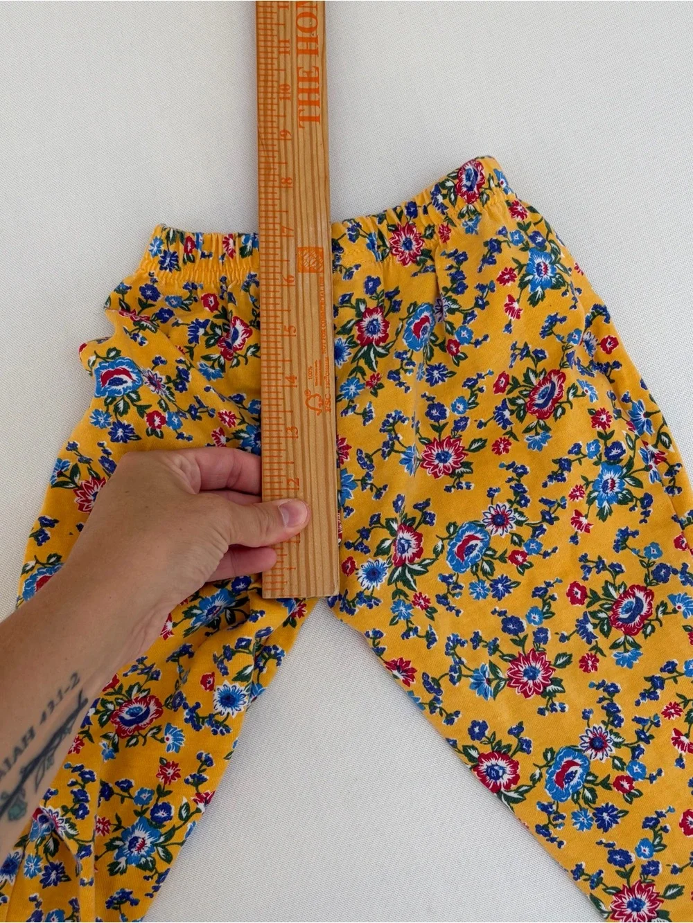VTG Children’s Place Girl Floral Leggings Yellow Cottage 90s 18-24 Month Stirrup